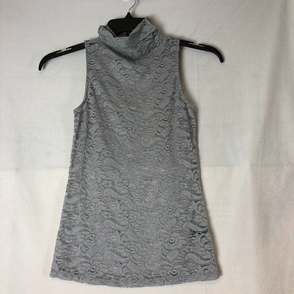 Buckle Black Women's XS Gray Lace Sleeveless Casual Lightweight Top.     RB1
